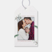 Étiquettes-cadeau Holly Branches Photo Noël (Devant)