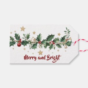 Étiquettes-cadeau Holly Garland Merry & Bright