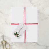 Étiquettes-cadeau Holly Happy Holidays Balises Cadeaux Enclos (With Twine)