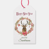 Étiquettes-cadeau Holly Wreath Red Bow Reindee Noël (Dos)
