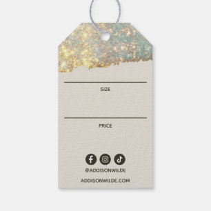 Étiquettes-cadeau Holographie Signature Script Prix moderne Hang Tag