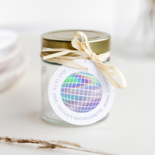 Étiquettes Cadeau Holographique Dernière disco Bachelorette