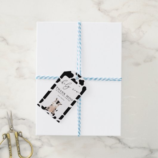 Étiquettes-cadeau Holy Cow Thank Moo Anniversaire (Avec de laficelle)