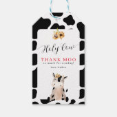 Étiquettes-cadeau Holy Cow Thank Moo Sunflower Anniversaire (Devant)