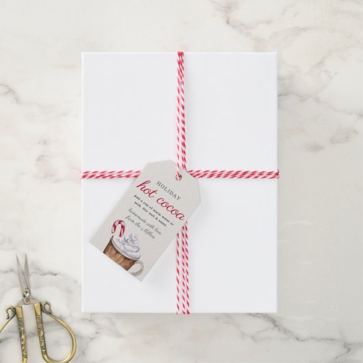 Étiquettes-cadeau Homemade with Love Holiday Hot Cocoa Mix Christmas (Avec de la ficelle)