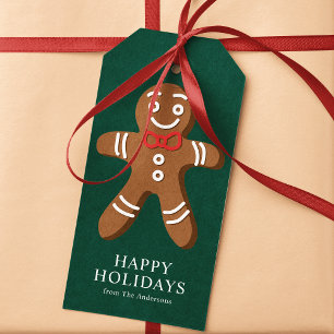 Étiquettes-cadeau Homme en pain d'épices Noël vert