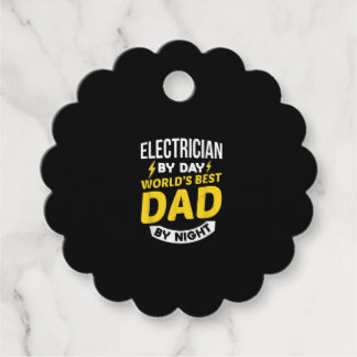 Étiquettes Cadeau Hommes Électricien De Jour Mondes Meilleur Papa De