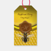 ÉTIQUETTES-CADEAU HONEY BEE, BEEKEEPER MONOGRAMME DE SCEAU DE CIRE B (Dos)
