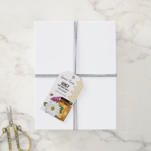 Étiquettes-cadeau Honeybee Honey Jar (Avec de la ficelle)