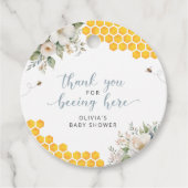 Étiquettes Cadeau Honeypeb Bee Baby shower d'été Merci (Devant)
