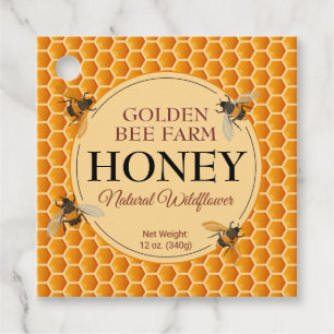 Étiquettes Cadeau Honeypeb + valeur nutritive Honey Jar Hang Tags