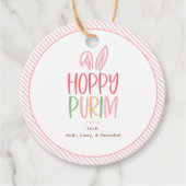 Étiquettes Cadeau Hoppy Purim Bunny Ears (Devant)