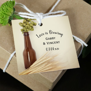 Étiquettes Cadeau Hops séché Blé Brasserie L'amour brasse Mariage