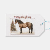 Étiquettes-cadeau Horse Merry Christmas Personalized (Devant (Horizontal))