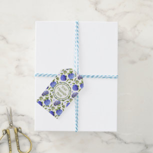 Étiquettes-cadeau Hortensias bleus