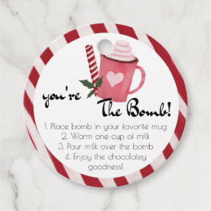 Étiquettes Cadeau Hot Chocolate Bomb Favor Tags, Vous êtes la bombe