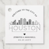 Étiquettes Cadeau Houston, Texas Skyline | Accueil Mariage (Devant)