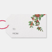 Étiquettes-cadeau Houx Simpliste  (Dos (Horizontal))