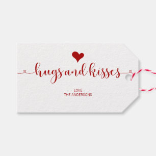 Étiquettes-cadeau Hugs and Kisses Valentine's Day Tags cadeaux