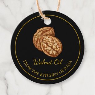 Étiquettes Cadeau Huile de noix maison simple Hang Tag l Noir