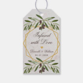 Étiquettes-cadeau Huile d'olive infusée d'amour Foliage mariage Fave (Devant)