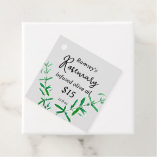 Étiquettes Cadeau Huile d'olive infusée de romarin Conditionnement m