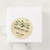 Étiquettes Cadeau Huile d'olive rustique infusée de Mariage d'amour (En situation)