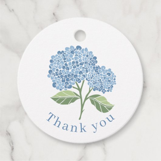 Étiquettes Cadeau Hydrangea Bleu (Devant)