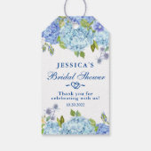 Étiquettes-cadeau Hydrangea Bleue  Remerciement de Baby Shower Flora (Dos)