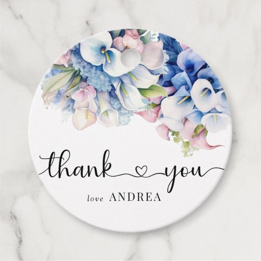 Étiquettes Cadeau Hydrangea | Lys Floral  (Devant)