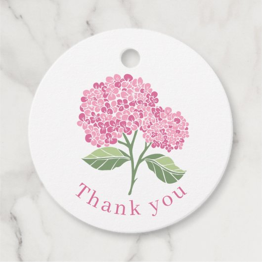 Étiquettes Cadeau Hydrangea Rose (Devant)