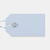 Étiquettes-cadeau Hydrangées bleues en Chinoiserie Pot (Dos Horizontal)