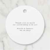 Étiquettes Cadeau Hydrangées bleues et Merci Mariage Rose d'ivoire (Dos)