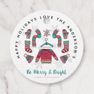 Étiquettes Cadeau Hygge Christmas Ugly Sweater Festin Amusant Tags c