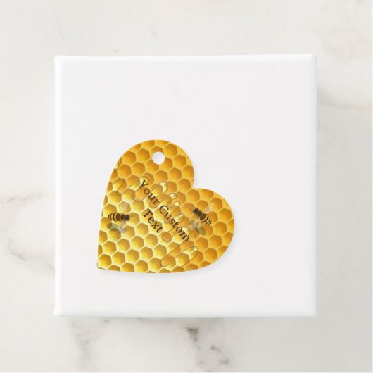 Étiquettes Cadeau I Heart Honeybees Honeycomb Custom (En situation)