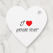 Étiquettes Cadeau I heart your text (Dos)