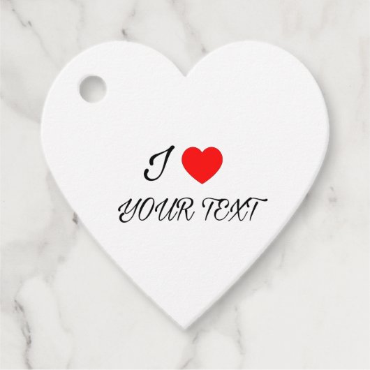 Étiquettes Cadeau I heart your text (Devant)