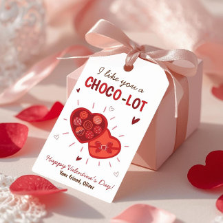 Étiquettes-cadeau I Like You a Choco-lot Valentine Gift Tag