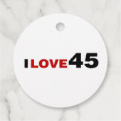 Étiquettes Cadeau I Love 45 (Dos)