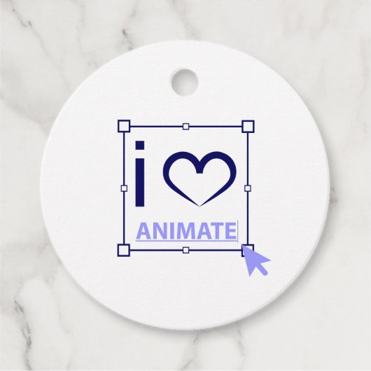 Étiquettes Cadeau I Love Animate (Devant)