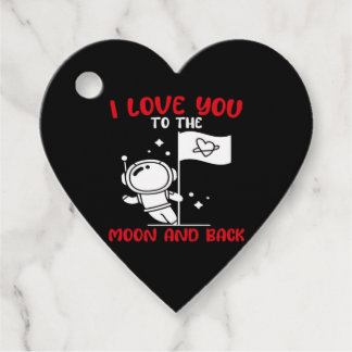 Étiquettes Cadeau I Love You To The Moon And Back Playful Valentine