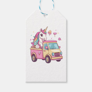 Étiquettes-cadeau Ice Cream Truck Unicorn (1)