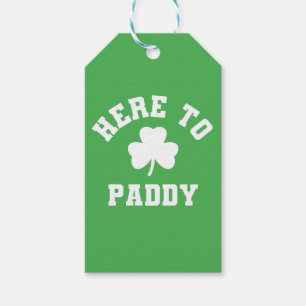 Étiquettes-cadeau Ici à Paddy Funny Shamrock de la Saint Patrick