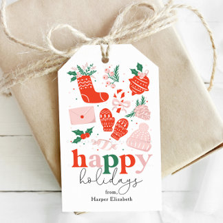 Étiquettes-cadeau Icônes festives