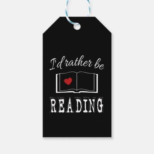 Étiquettes-cadeau I'd rather be reading (Devant)