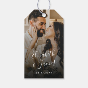 Étiquettes-cadeau Idée de livre d'or de mariage créatif avec photo d