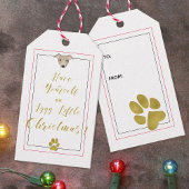 Étiquettes-cadeau Iggy Little Christmas Amusant Élégant Faux Gold Sc