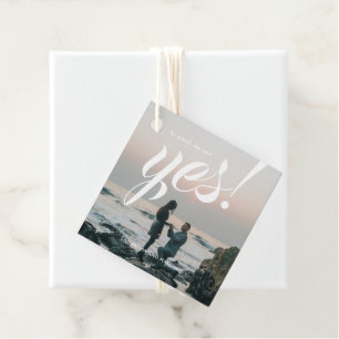 Étiquettes Cadeau Il A Demandé Qu'Elle Dit Oui Merci