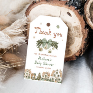 Étiquettes-cadeau Il faut un village Baby shower Merci