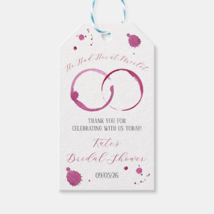 Étiquettes-cadeau Il l'avait à Merlot, vin, taches de vin, douche